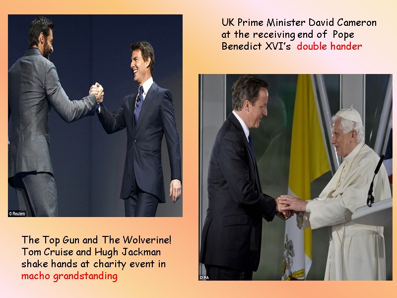 The Top Gun and The Wolverine! Tom Cruise and Hugh Jackman shake hands at